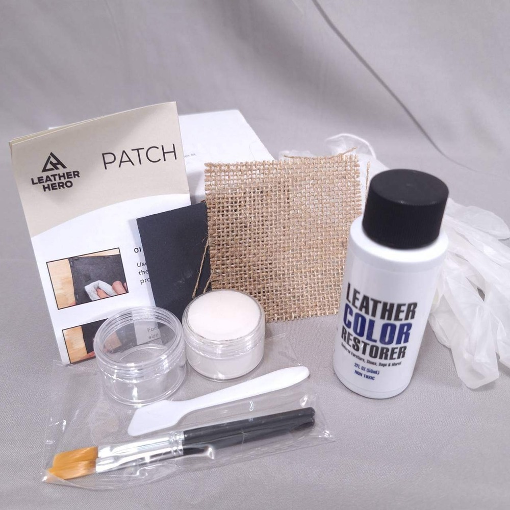 Leather Hero Black Furniture Repair Kit 6pc Complete Set- Cracks Peeling Scuffs - Picture 4 of 6
